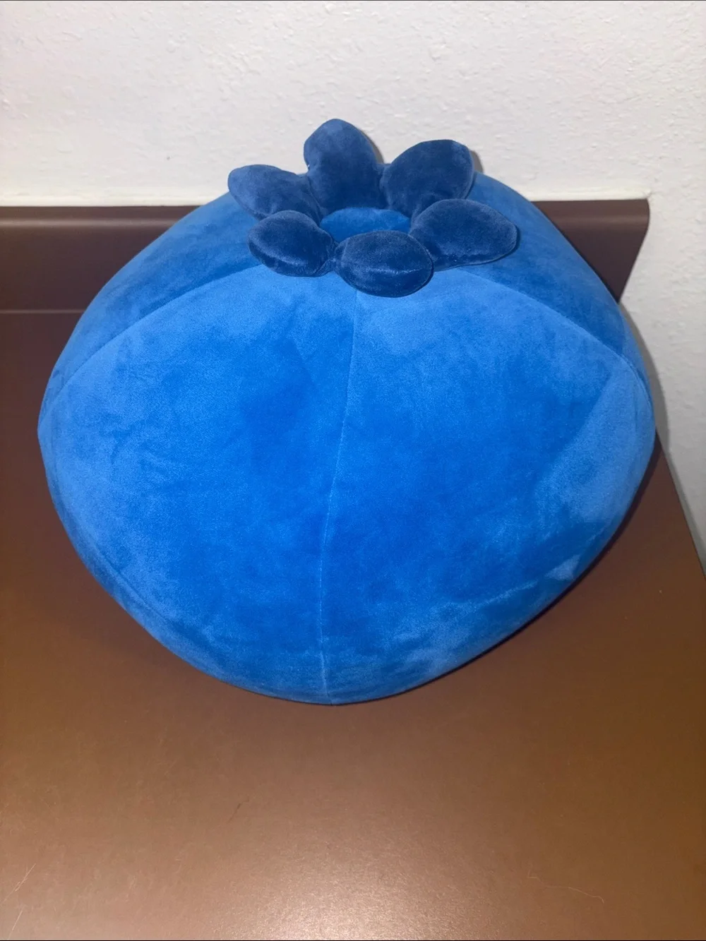 Blueberry Plush Decorative Pillow with Smiling Face